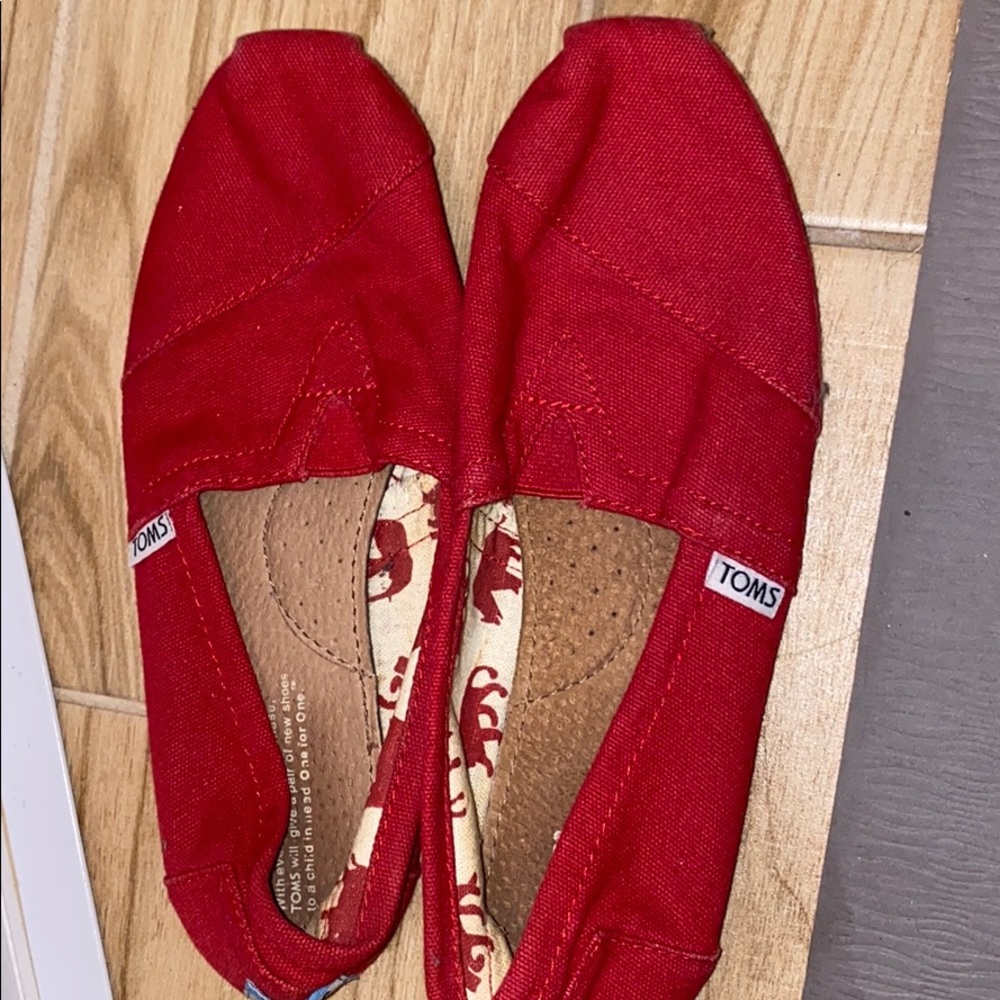 Toms red shoes